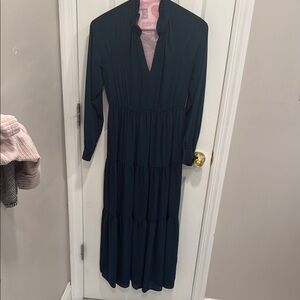 Lucky Brand Elegant Dark Teal Long Sleeve Dress